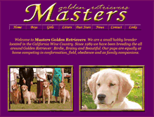 Tablet Screenshot of mastersgoldenretrievers.com